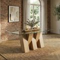 Newton Dining Table - 6 Seater - 180cm - Glass and Oak
