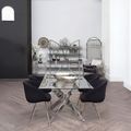 Allure Dining Table - 6 Seater - 150cm - Chrome Glass - Intersected Legs