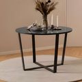 Amble Black Marble Effect 4 Seater Round Dining Table - 110cm