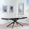 Apollo 6-8 Seater Grey Ceramic Extending Dining Table with Black Base - 160cm-220cm