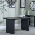 Bern Fluted 6 Seater Black Pedestal Dining Table - 160cm