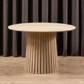 Christo Dining Table - 4 Seater - Round - Slatted Pedestal - 120cm - White Oak