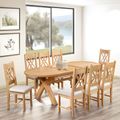 Clarion Dining Table - 6-8 Seater - 180cm-230cm - Extending - Oval - Cross Legs - Oak