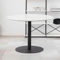 Corby Round Dining Table - 4 Seater - 105cm - White Marble Effect and Black