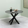 Heaven Round Dining Table - 4 Seater - 119cm - Black Ceramic - with Star Legs