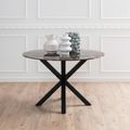 Heaven Round Dining Table - 4 Seater - 120cm - Brown Marble Effect - with Star Legs