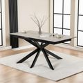 Irwine Extending Dining Table - 6-8 Seater - 168cm-210cm - Grey Ceramic - with Star Legs