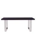 Kerala Black Glass 8 Seater Dining Table with Silver Base - 200cm