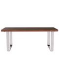 Kerala Dining Table - 8 Seater - 200cm - Clear Glass with Silver Base