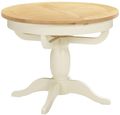 Lundy Ivory Painted 4-6 Seater Round Extending Dining Table - Pedestal Base