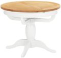 Lundy White Painted 2-4 Seater Round Extending Dining Table - Pedestal Base