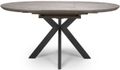Manhattan Extending Dining Table - Grey - 4-6 Seater - 120cm-160cm - Oval - Black Spider Legs Base