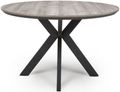 Manhattan Dining Table - Grey - 4 Seater - 120cm - Round - Black Spider Legs Base