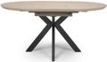 Manhattan Extending Dining Table - Oak - 4-6 Seater - 120cm-160cm - Oval - Black Spider Legs Base