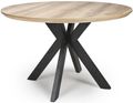 Manhattan Dining Table - Oak - 4 Seater - 120cm - Round - Black Spider Legs Base