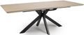 Manhattan Extending Dining Table - Oak - 6-8 Seater - 180cm-220cm - Black Spider Legs Base
