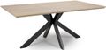 Manhattan Dining Table - Oak - 6 Seater - 180cm - Black Spider Legs Base