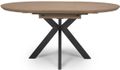 Manhattan Extending Dining Table - Walnut - 4-6 Seater - 120cm-160cm - Oval - Black Spider Legs Base