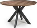 Manhattan Dining Table - Walnut - 4 Seater - 120cm - Round - Black Spider Legs Base
