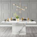 Naples 6 Seater White Marble Dining Table - Sizes Available