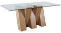 Newton 6 Seater Glass and Oak Effect Dining Table