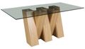 Newton 6 Seater Smoked Glass and Oak Effect Dining Table