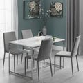 Scala Dining Table - 4 Seater - White Marble Effect and Chrome