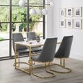Scala White Marble Effect  and Gold 4 Seater Dining Table