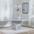 Turin 8 Seater Grey Marble Square Dining Table - 140cm