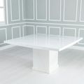 Turin 8 Seater White Marble Square Dining Table - 140cm