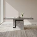 Venice Armani Grey Engineered Marble 6 Seater Dining Table - Sizes Available