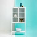Acier Metal Display Cabinet - Glass 2 Door - White