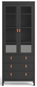 Barcelona Black 2 Door Display Cabinet