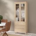 Madrid Jackson Hickory Oak 3 Drawer Display Cabinet
