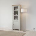 Salcombe Corner Narrow Display Cabinet - Grey Oak