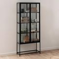 Seaford Display Cabinet - 2 Door - Black Metal