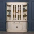 Vintage Cream Mahogany Display Cabinet - Curved