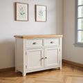 Janelle Oak and Grey 2 Door Small Sideboard - 106cm