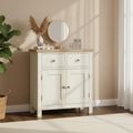 Modern Small Sideboard - 75cm - 2 Door - White Painted