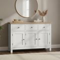 Modern Large Sideboard - 120cm - 3 Door - Grey Painted