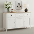 Marlow Medium Sideboard - 130cm - 3 Door - White