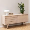 A-Line White Oak 4 Drawer Large Sideboard