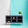 Acier Metal Medium Sideboard - 3 Door - Grey - 140cm