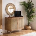 Noah Small Sideboard - 100cm - 2 Door - Oak and Rattan