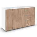 Rauch Aditio 1 Door Medium Sideboard - 120cm - Alpine White and Sonoma Oak