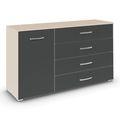 Rauch Aditio 1 Door Medium Sideboard - 120cm - Champagne and Metallic Dark Grey