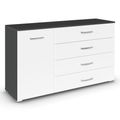 Rauch Aditio 1 Door Medium Sideboard - 120cm - Metallic Dark Grey and Alpine White