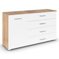 Rauch Aditio 1 Door Medium Sideboard - 120cm - Sonoma Oak and Alpine White
