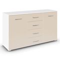 Rauch Aditio 2 Door Medium Sideboard with 4 Drawer - 120cm - Alpine White and Champagne
