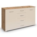 Rauch Aditio 2 Door Medium Sideboard with 4 Drawer - 120cm - Artisan Oak and Champagne